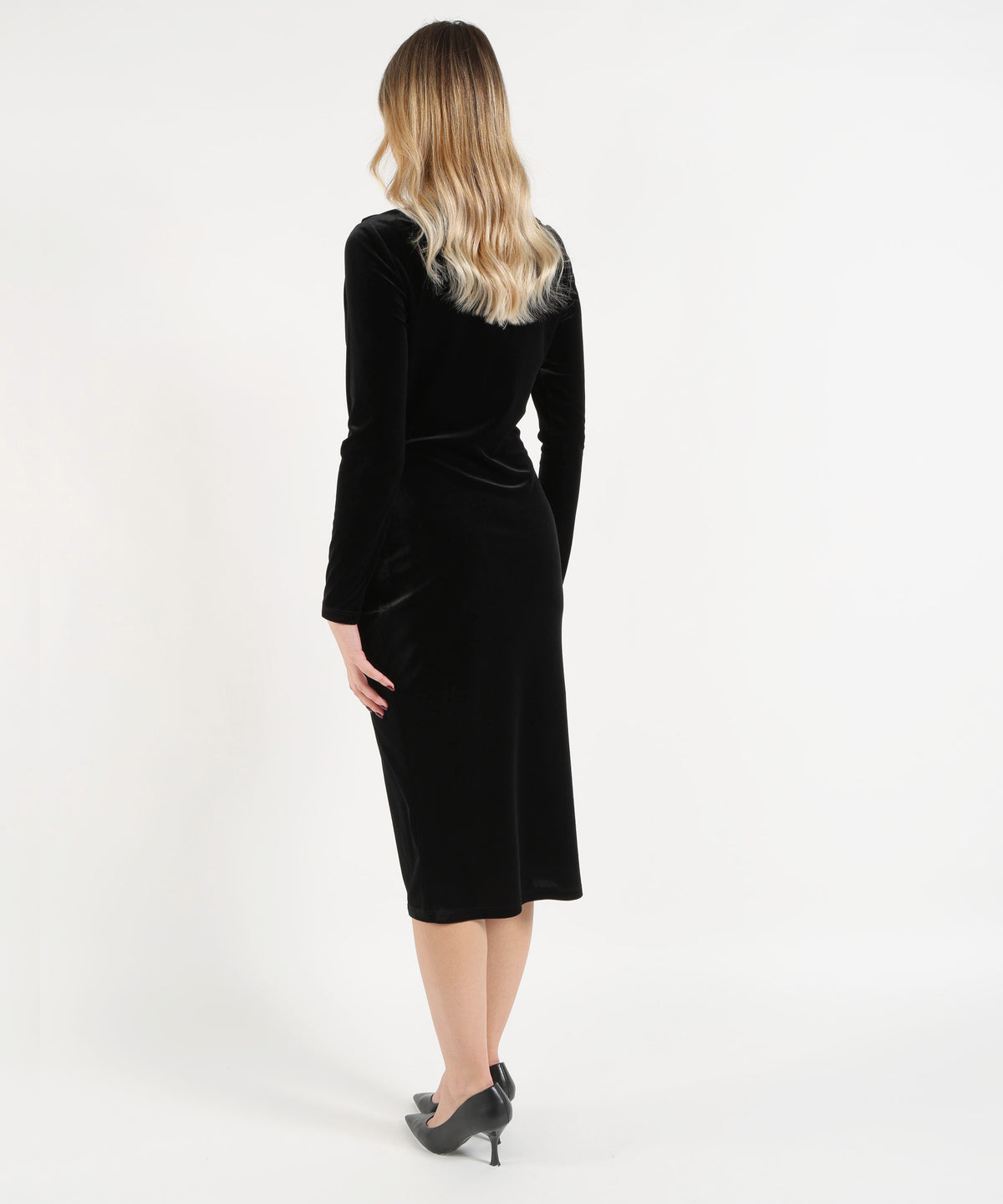 LAUREN RALPH LAUREN Abito corto drappeggiato in velluto
