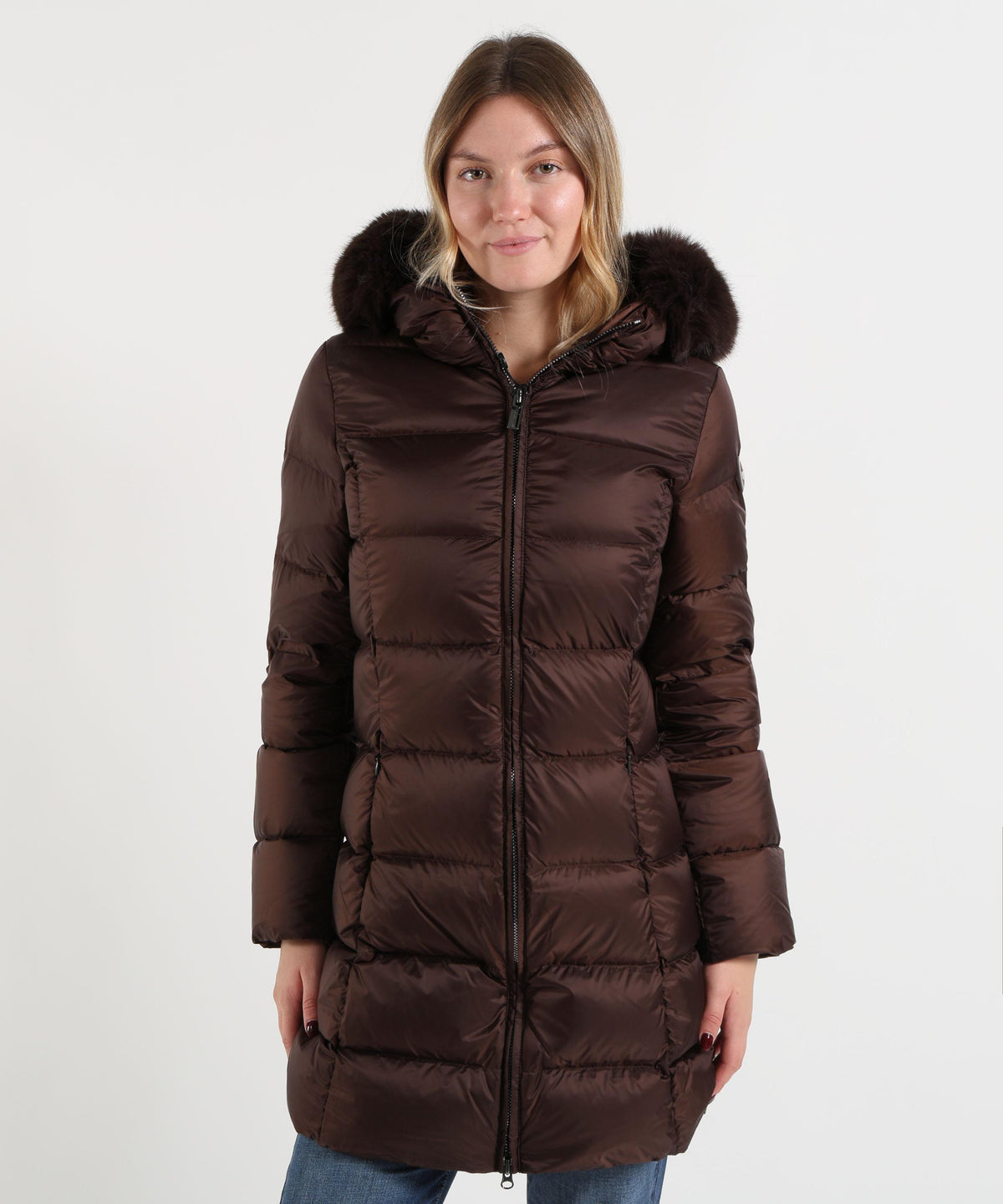 COLMAR Long Down Jacket with Faux Fur