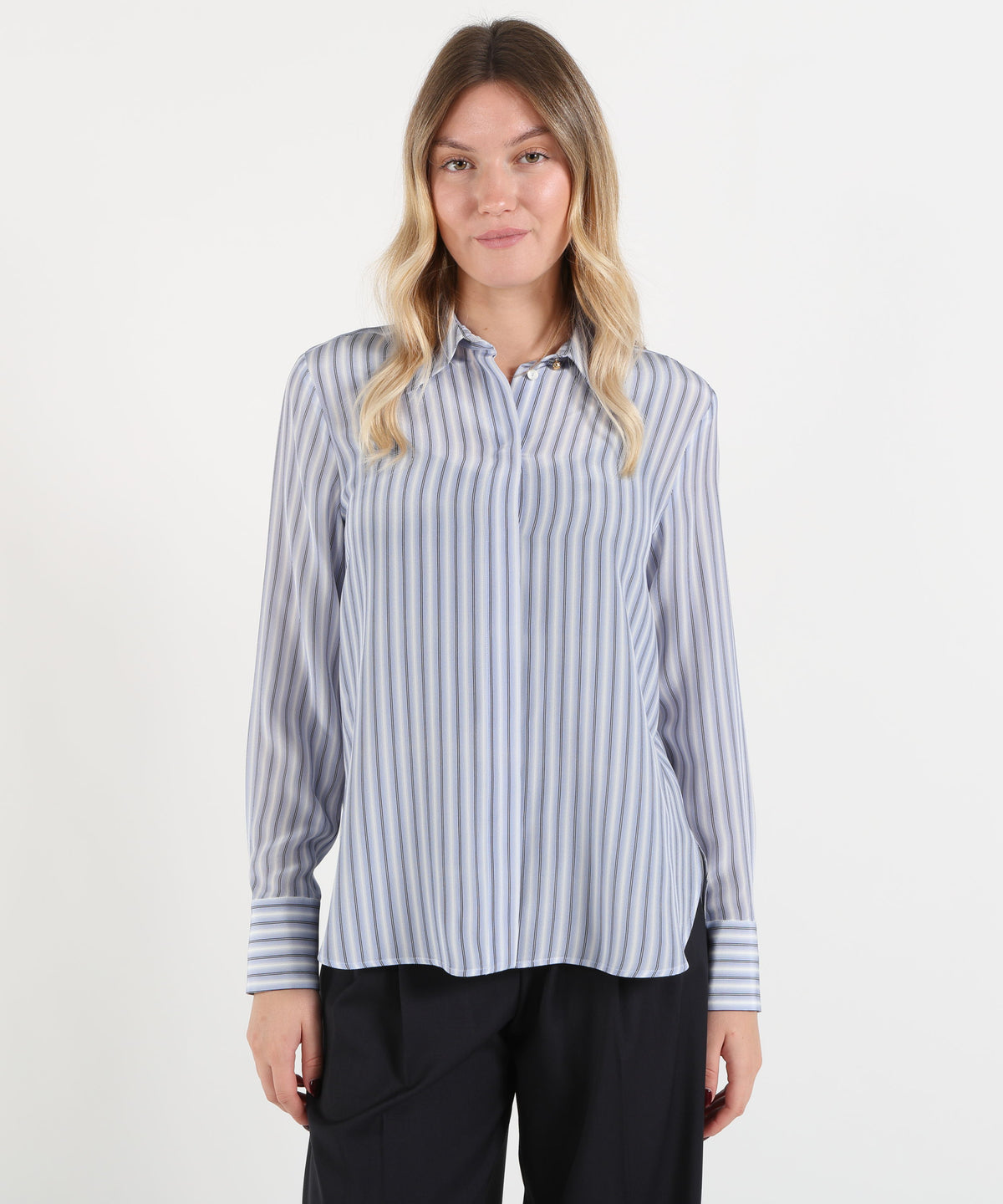 MAX MARA studio Camicia in Crêpe de Chine di Seta con Stampa All Over
