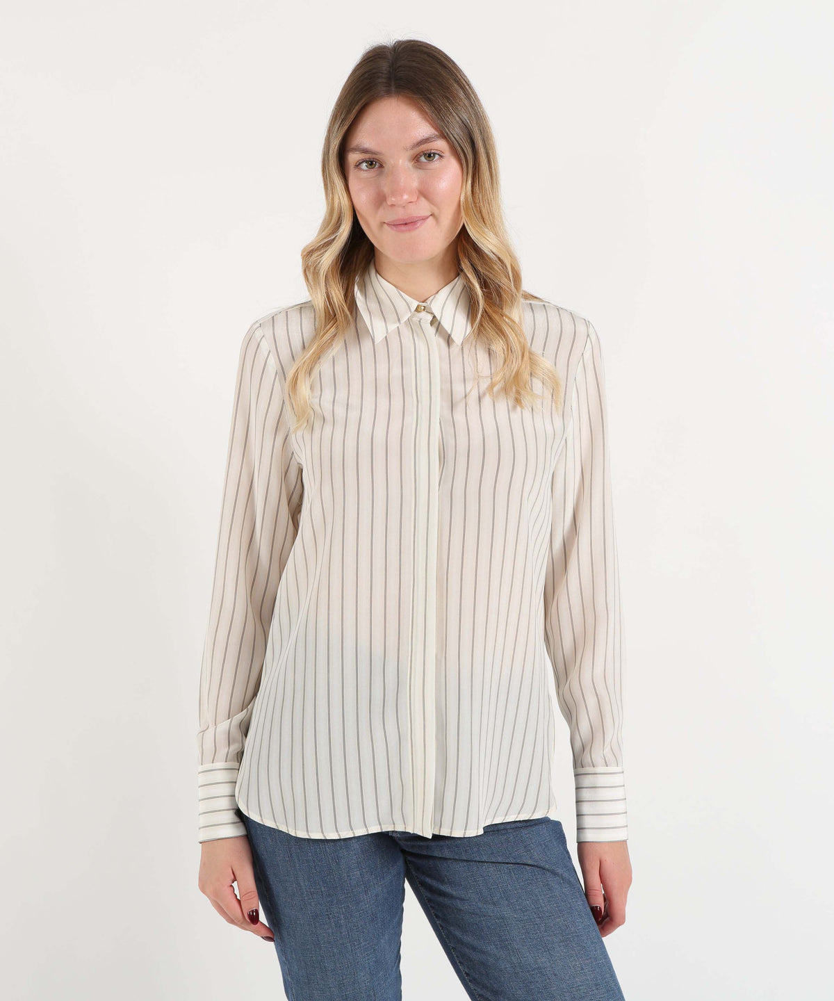 MAX MARA studio Camicia in Crêpe de Chine di Seta con Stampa All Over