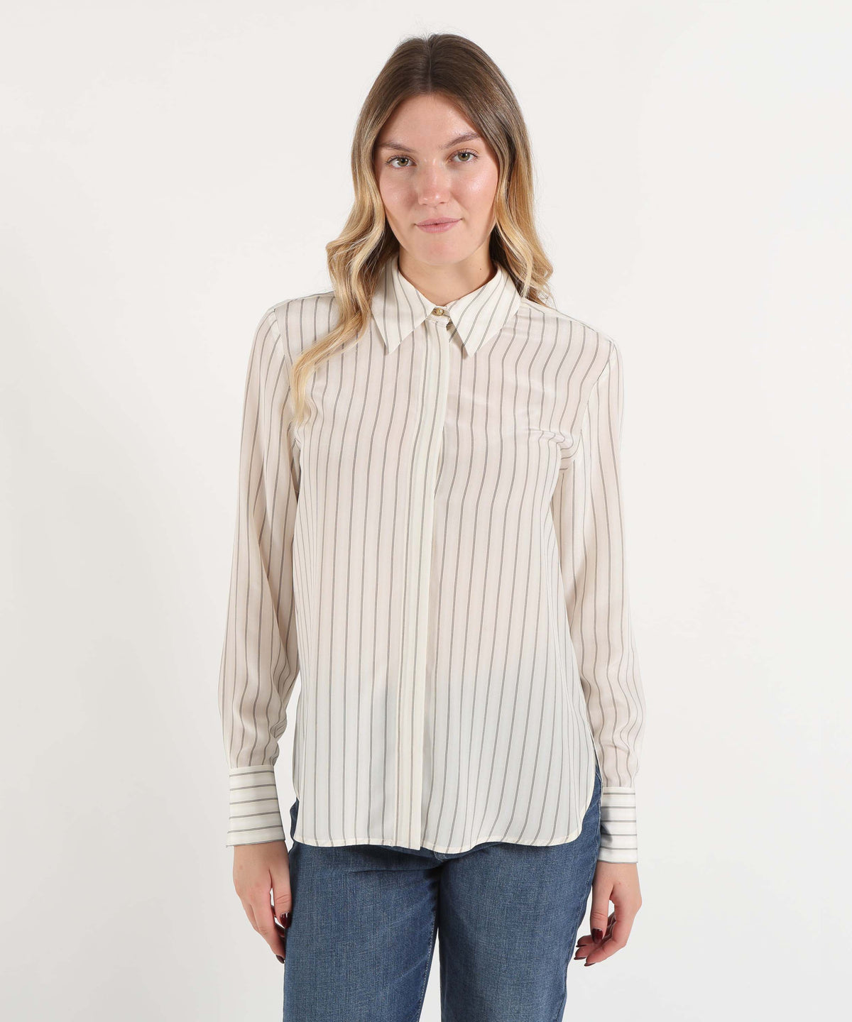 MAX MARA studio Camicia in Crêpe de Chine di Seta con Stampa All Over