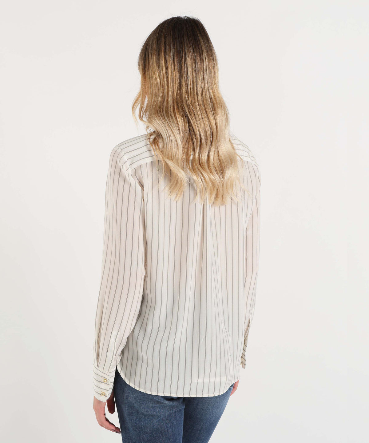 Camicie MAX MARA studio Camicia in Crêpe de Chine di Seta con Stampa All Over Rigata | MAX MARA studio
