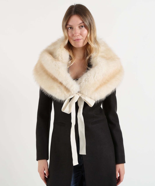 Stoles LIUJO BLACK Faux Fur Stole Crema | LIUJO BLACK