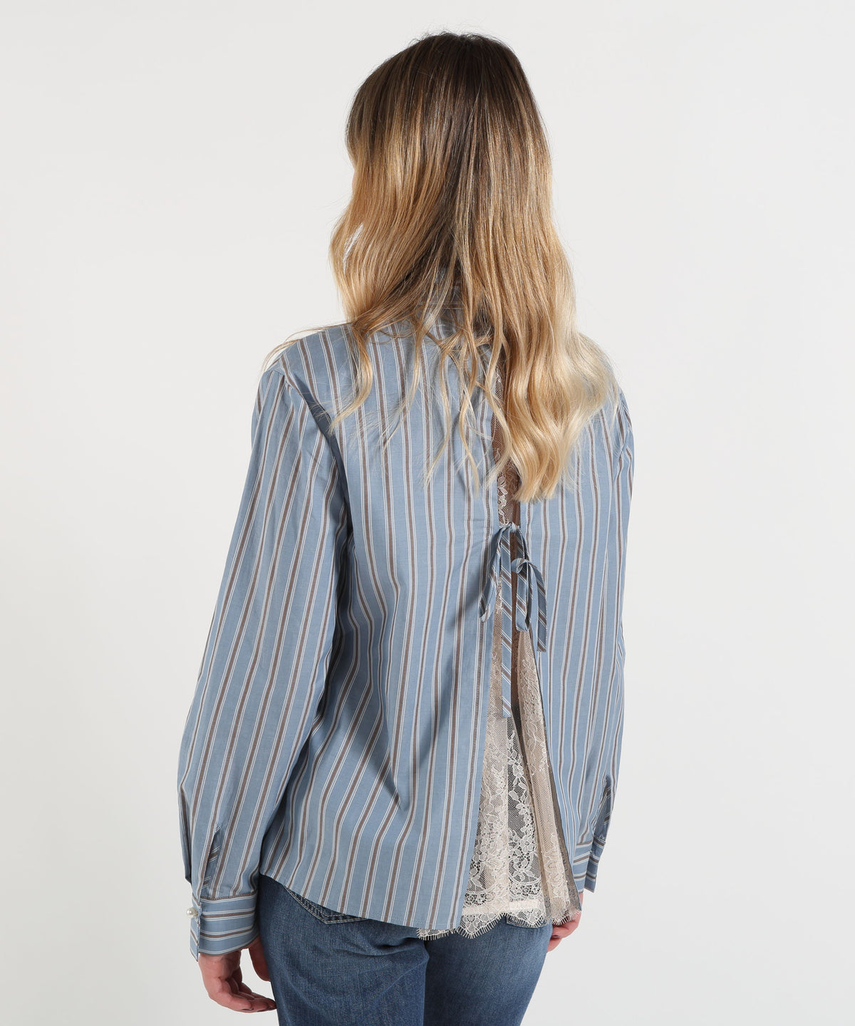 LIUJO BLACK Camicia con inserto in pizzo