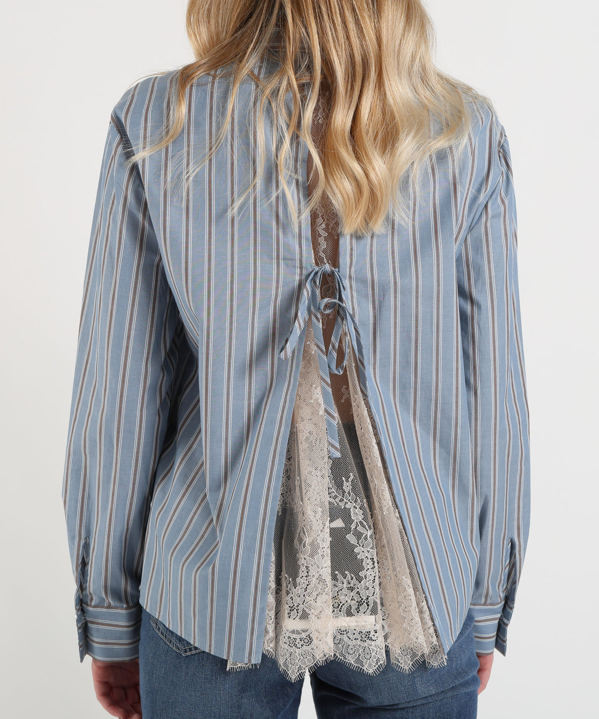LIUJO BLACK Camicia con inserto in pizzo