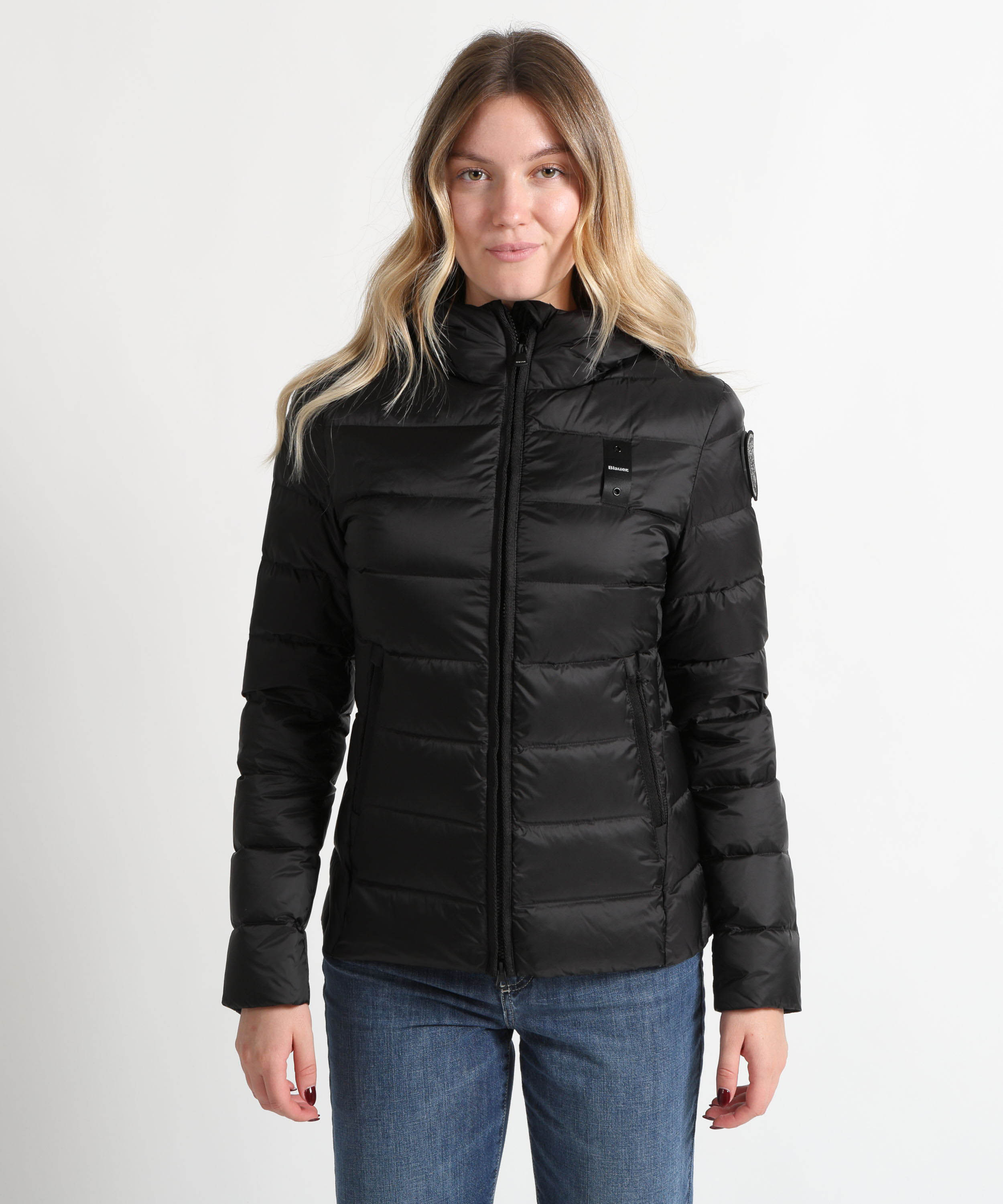 Piumini BLAUER Piumino Trapuntato a Righe Orizzontali Nero | BLAUER