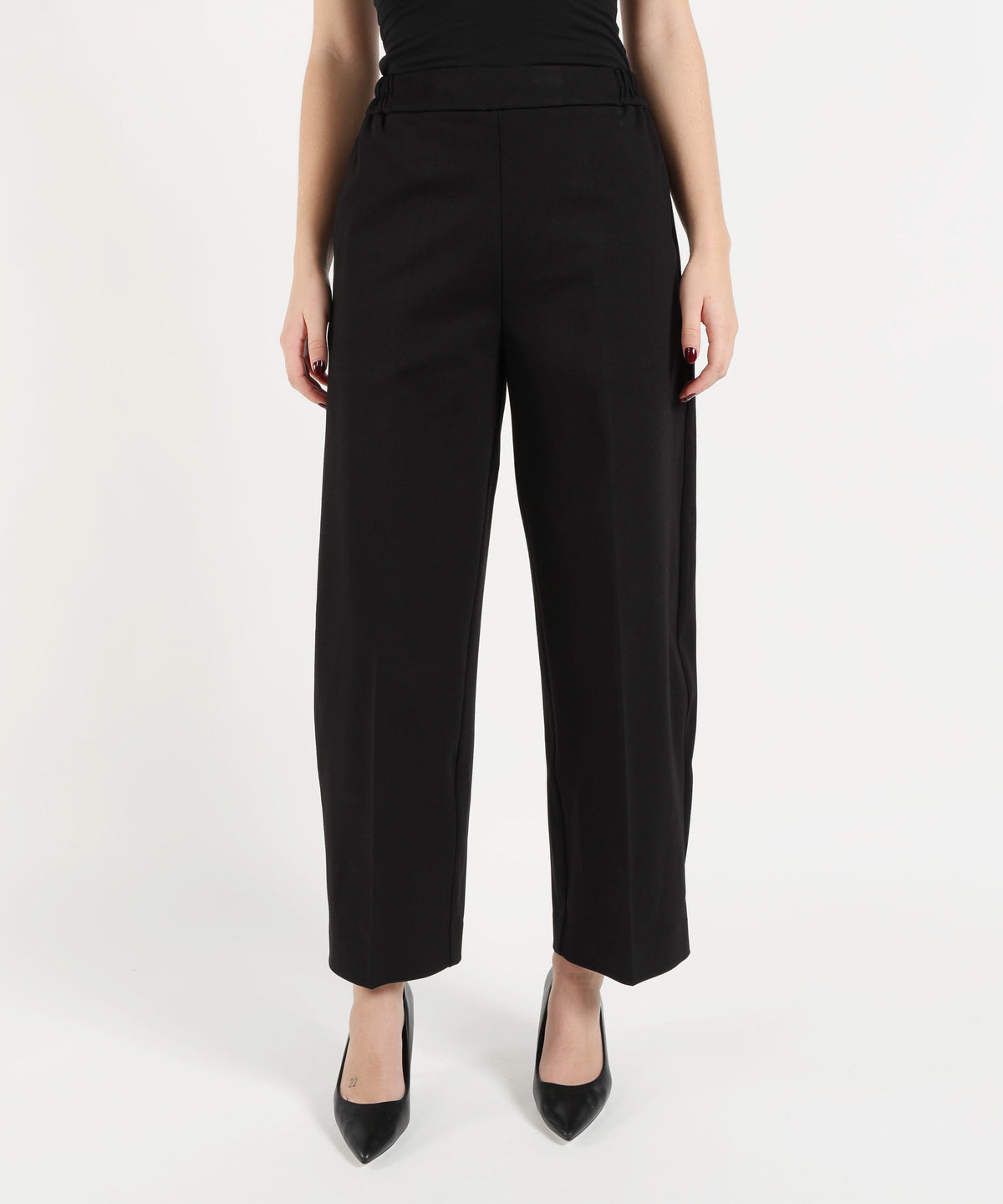 MEIMEI Pantalone Pull-On Elasticizzato a Gamba Larga