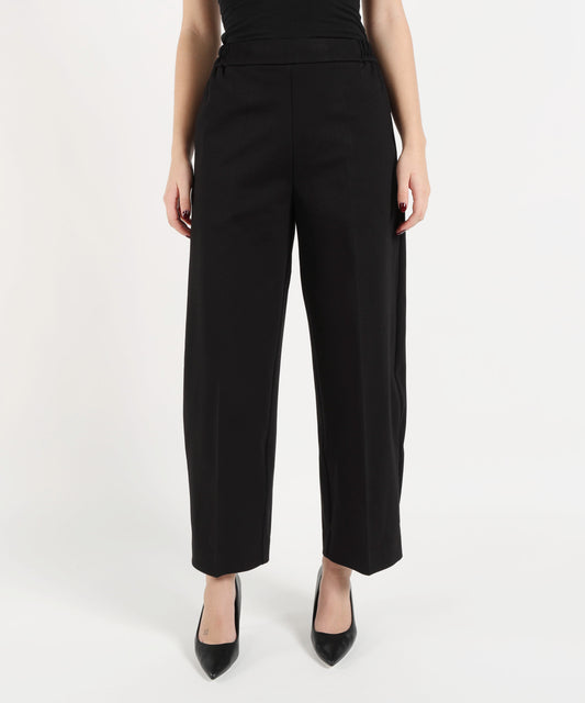 MEIMEI Pantalone Pull-On Elasticizzato a Gamba Larga