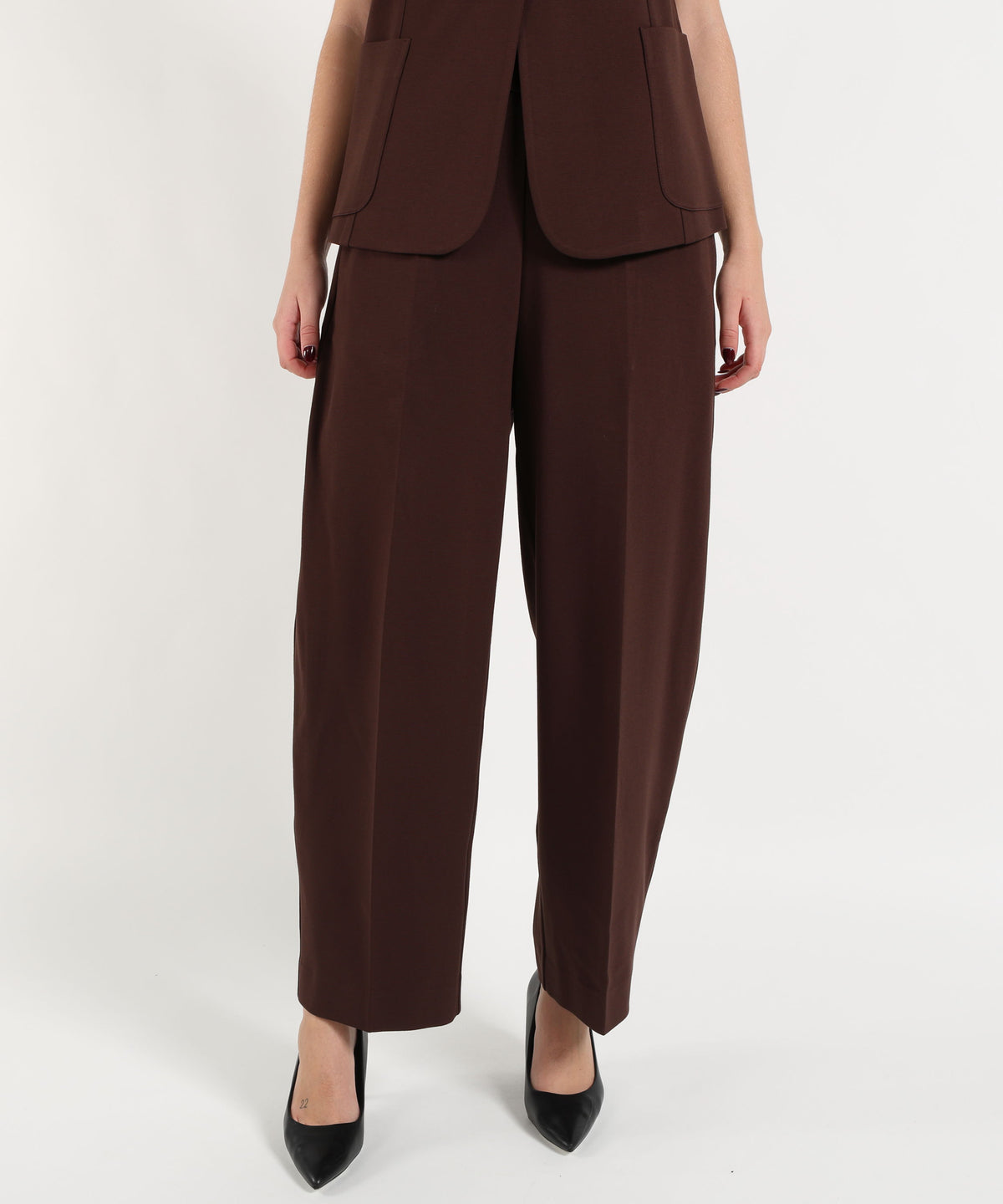 MEIMEI Pantalone Pull-On Elasticizzato a Gamba Larga