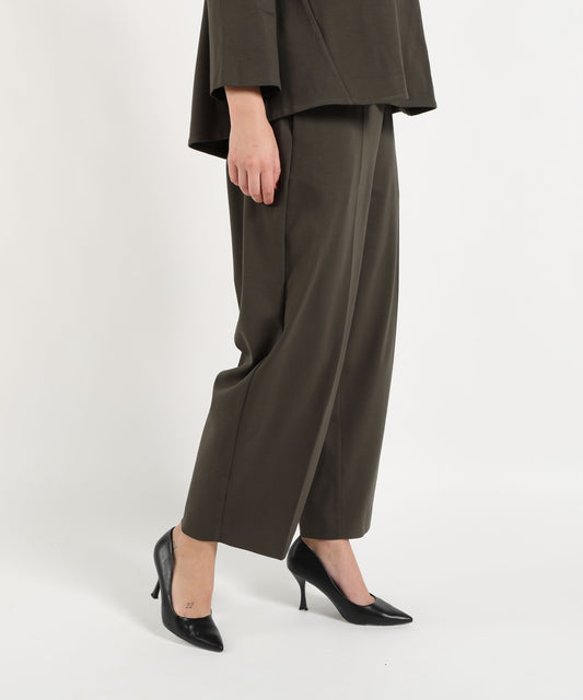 Pantaloni MEIMEI Pantalone Pull-On Elasticizzato a Gamba Larga Testa di moro | MEIMEI