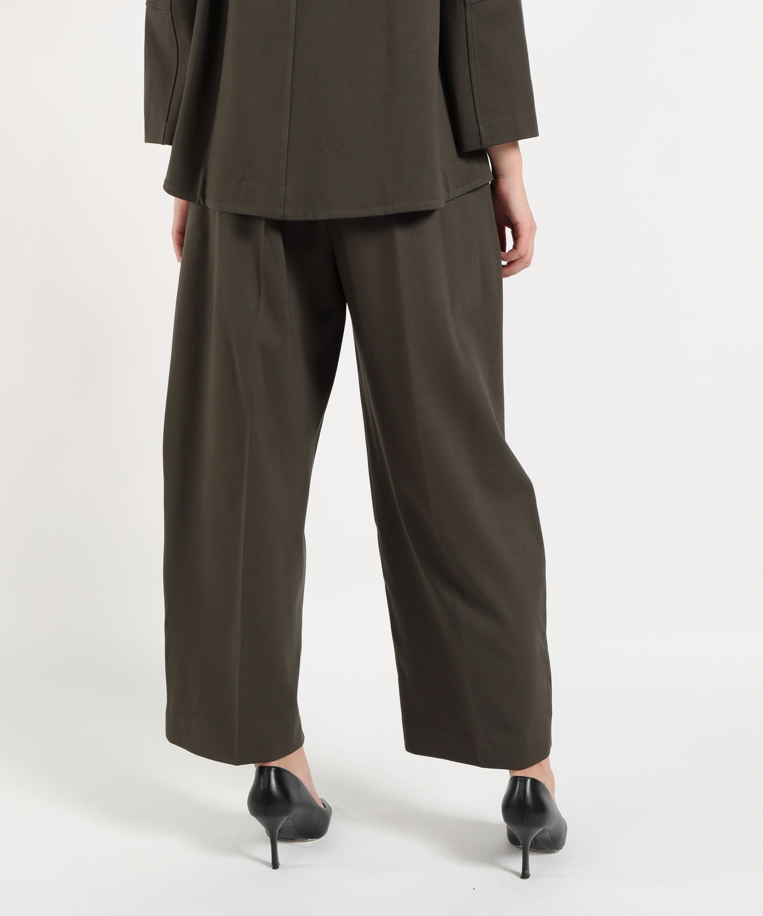 Pantaloni MEIMEI Pantalone Pull-On Elasticizzato a Gamba Larga Testa di moro | MEIMEI
