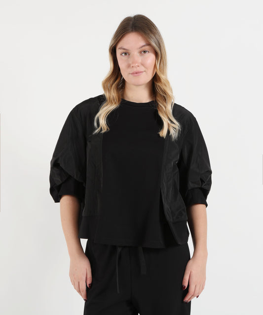 Bluse MEIMEI blusa da donna Meimeij bitessuto con maniche a palloncino Nero | MEIMEI