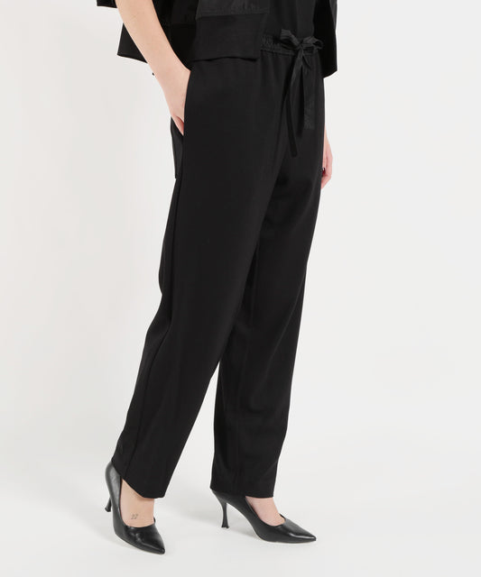 Pantaloni MEIMEI pantalone da donna Meimeij con elastico e coulisse Nero | MEIMEI