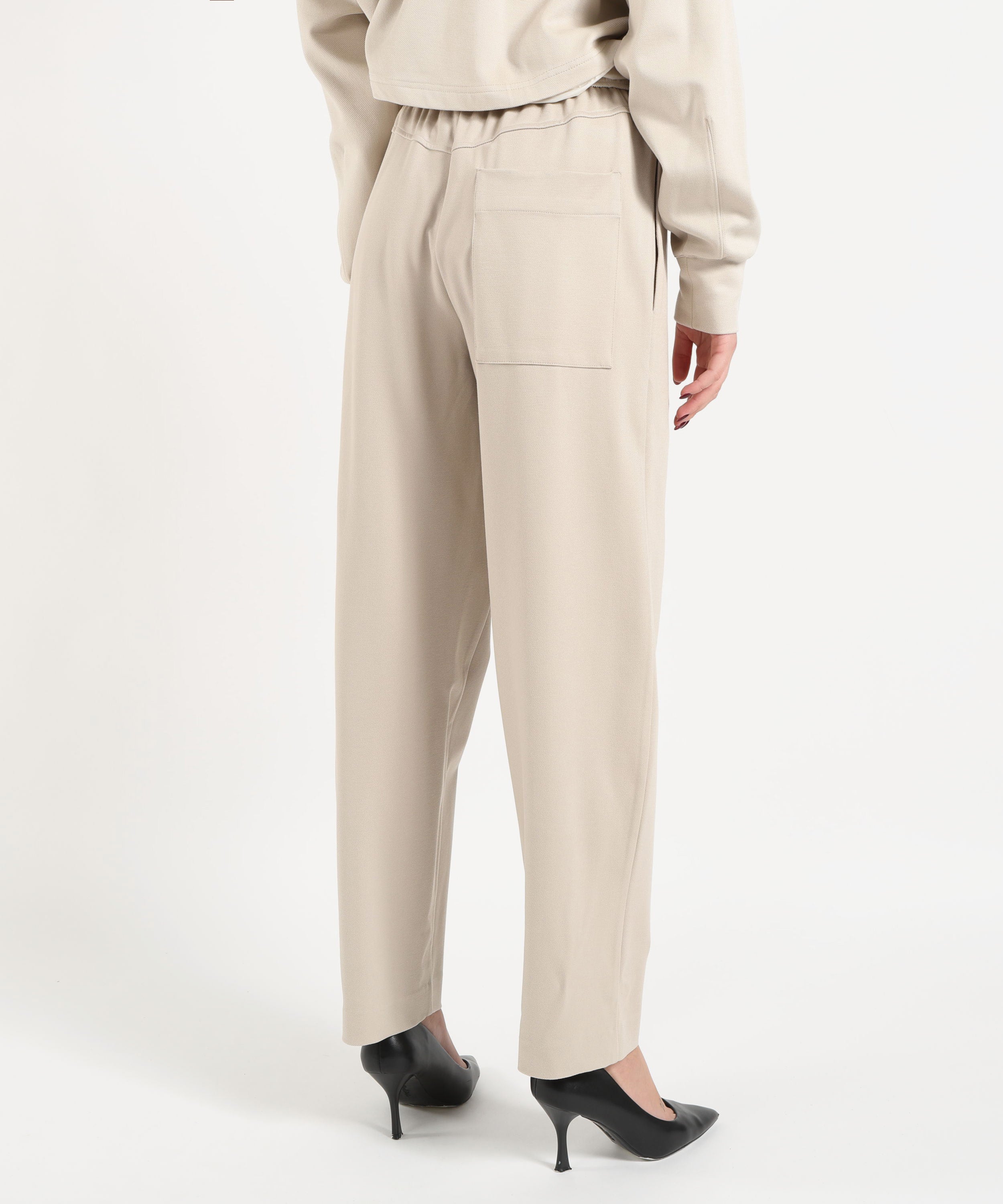 Pantaloni MEIMEI pantalone da donna Meimeij con elastico e coulisse Ecru | MEIMEI
