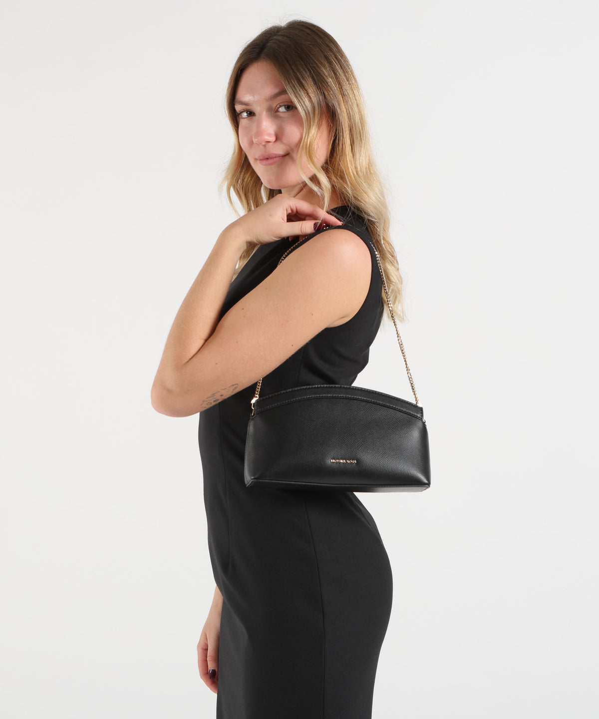 MICHAEL KORS Small Athena Convertible Leather Clutch