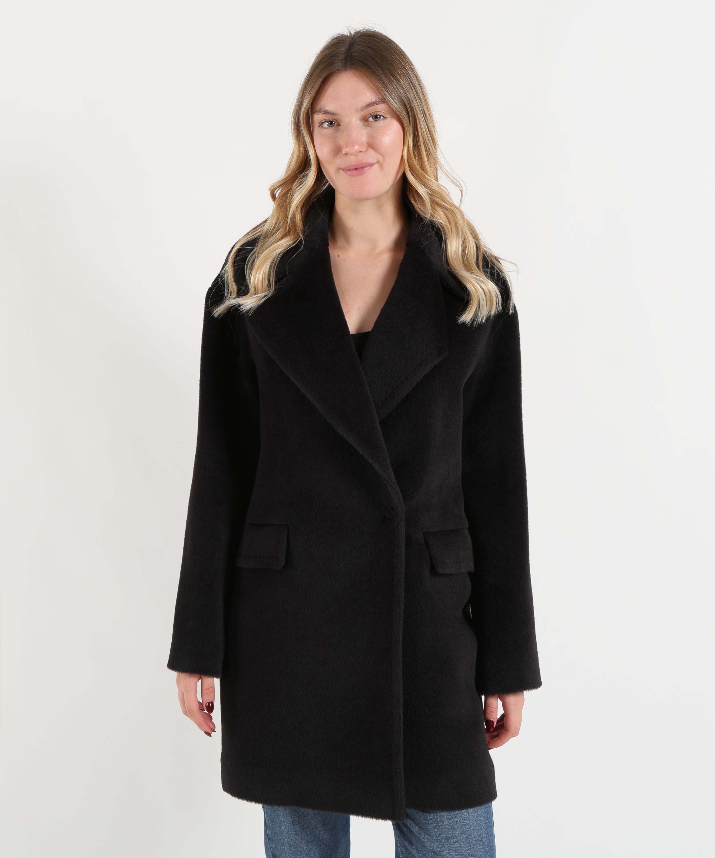 Coats TAGLIATORE Astrid Oversized Coat Nero | TAGLIATORE