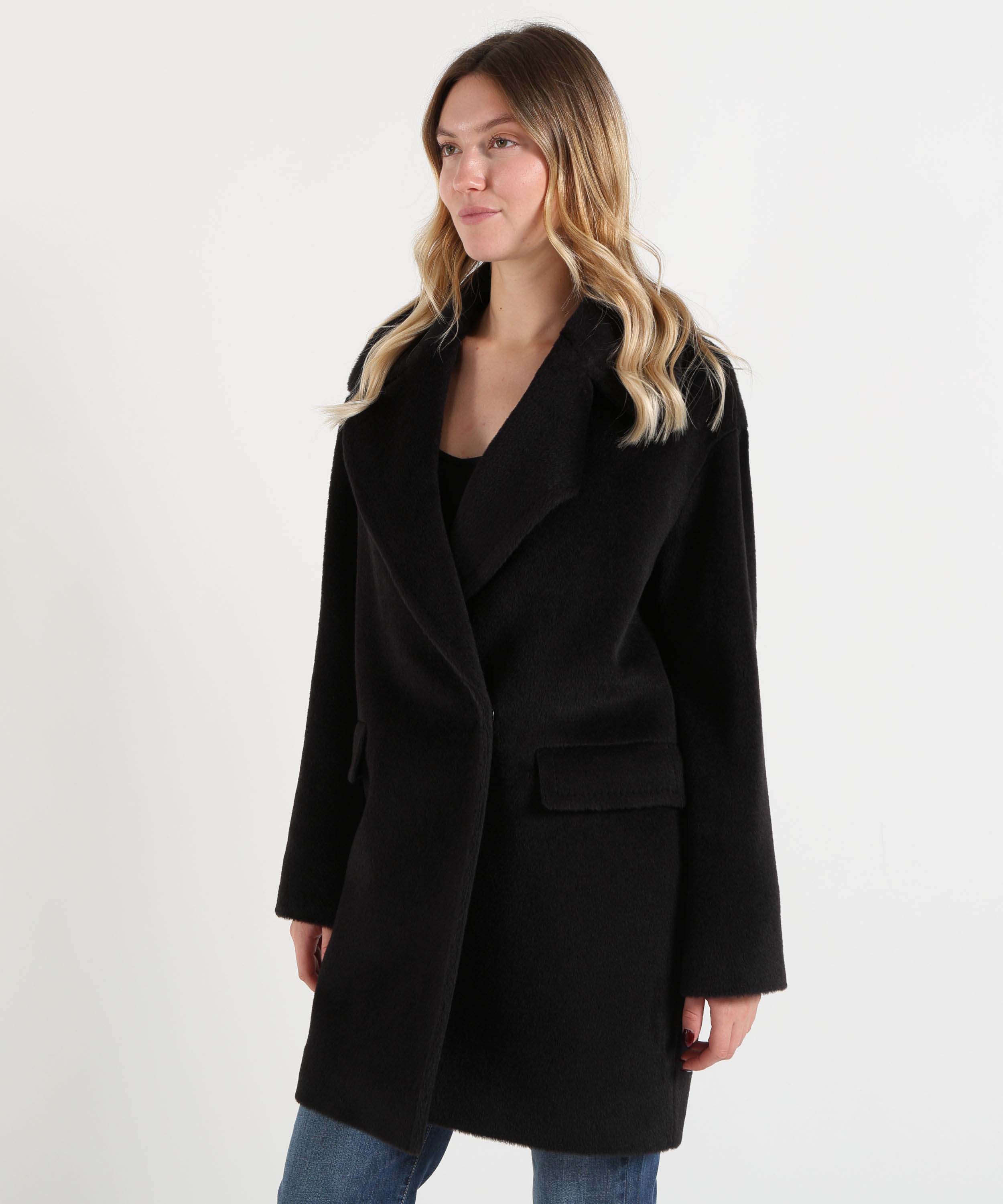 Coats TAGLIATORE Astrid Oversized Coat Nero | TAGLIATORE