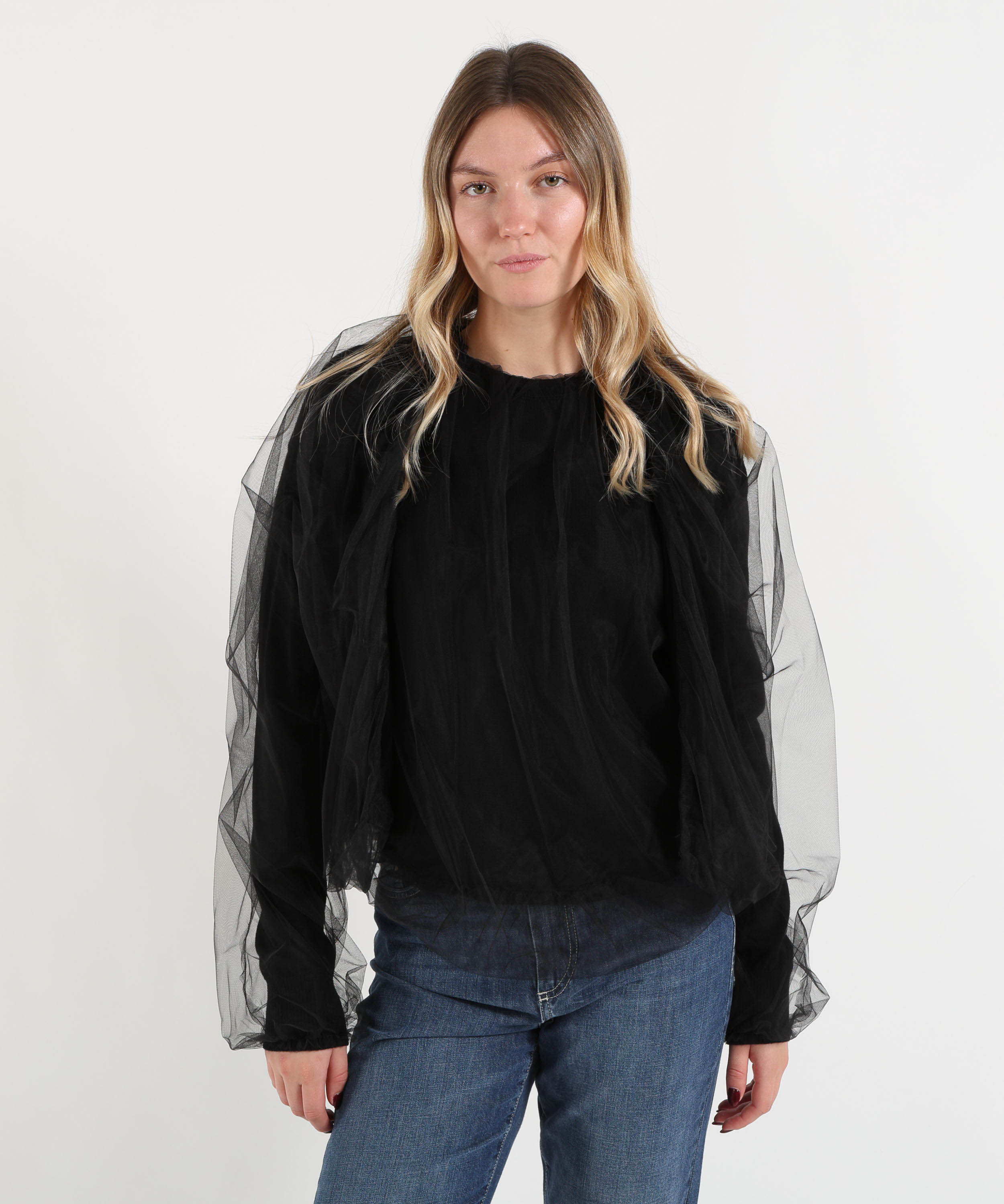 Cardigan MEIMEI Cardigan in tulle Nero | MEIMEI
