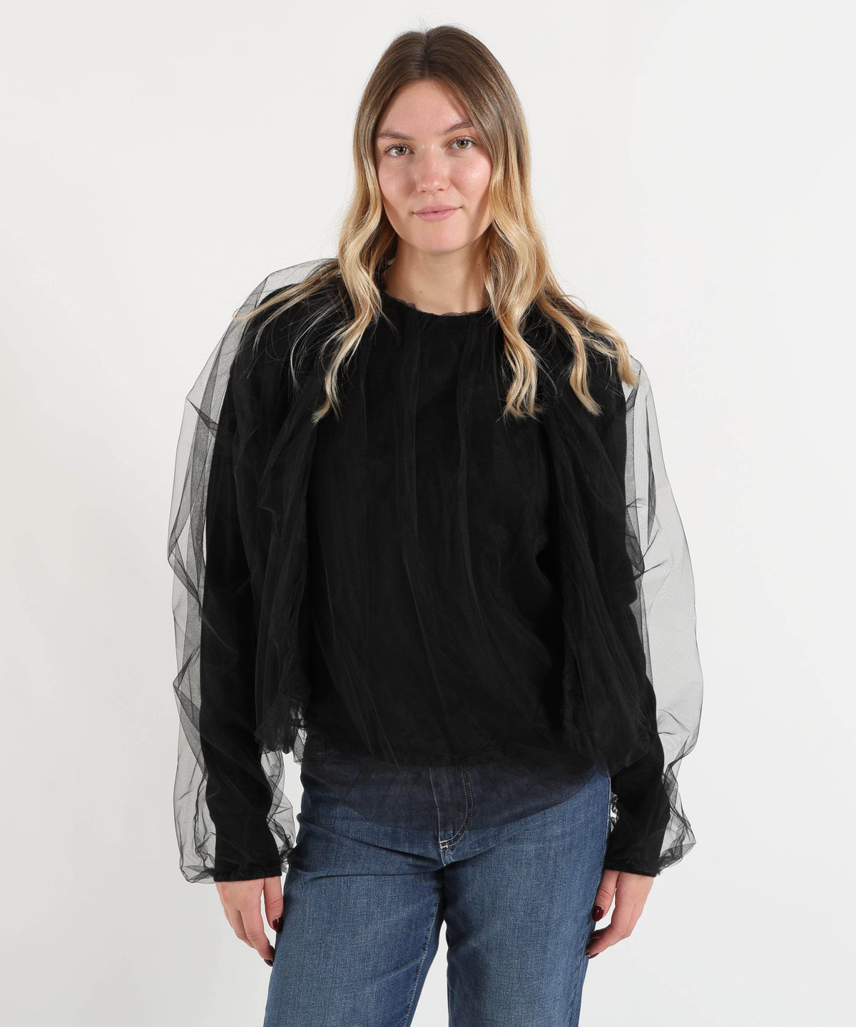 Cardigan MEIMEI Cardigan in tulle Nero | MEIMEI
