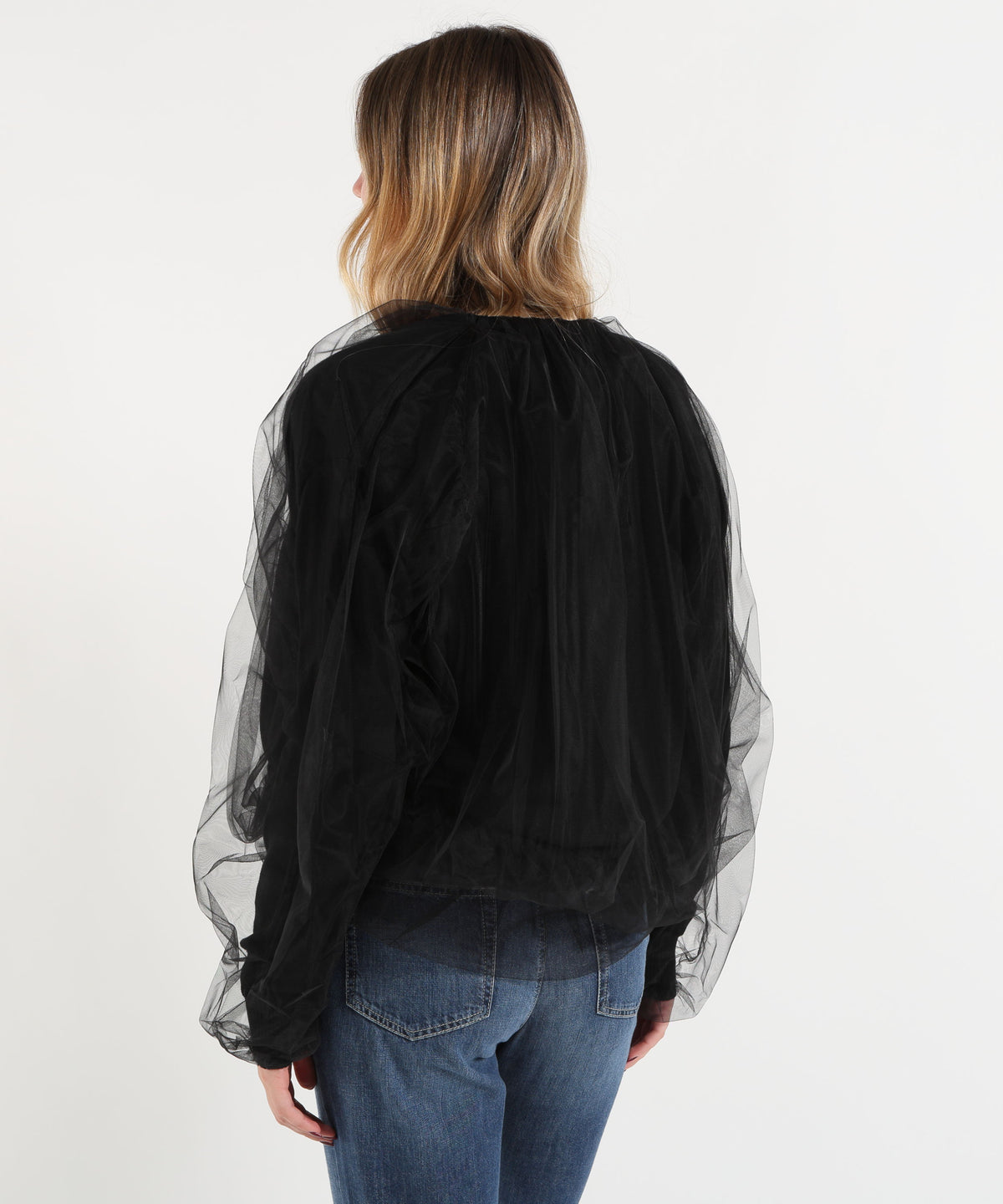 Cardigan MEIMEI Cardigan in tulle Nero | MEIMEI