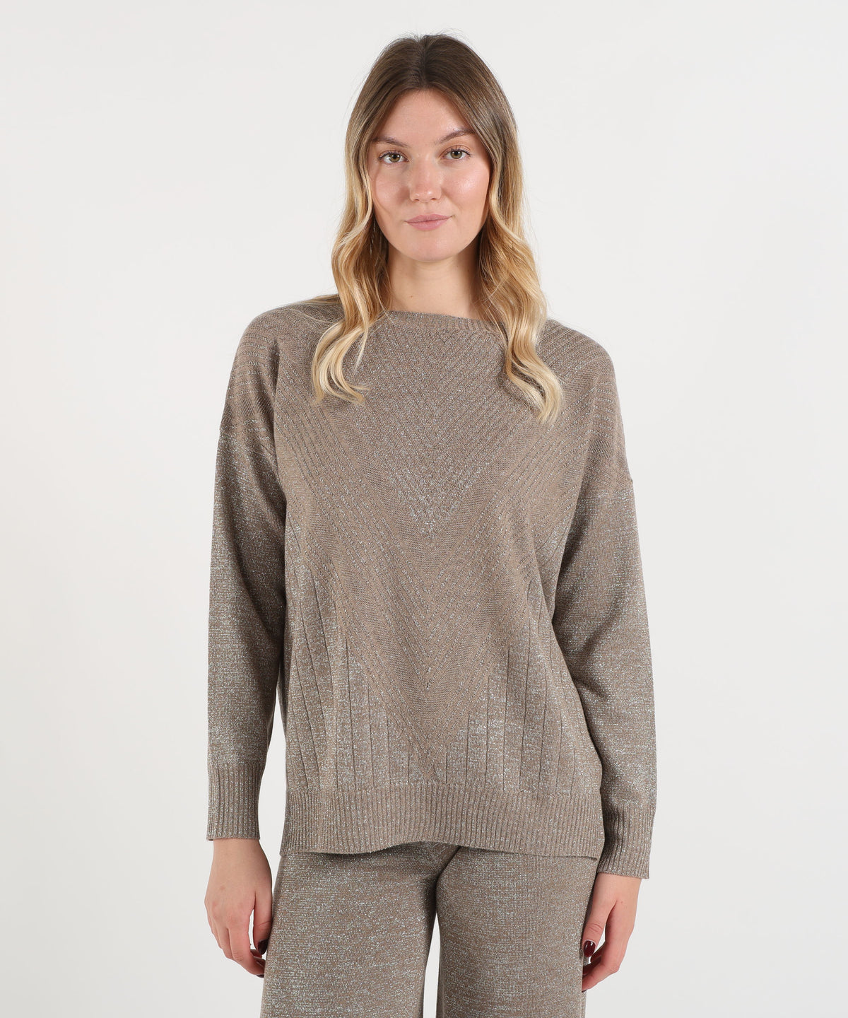 Maglie D.EXTERIOR Maglia lunga in lana Fango | D.EXTERIOR