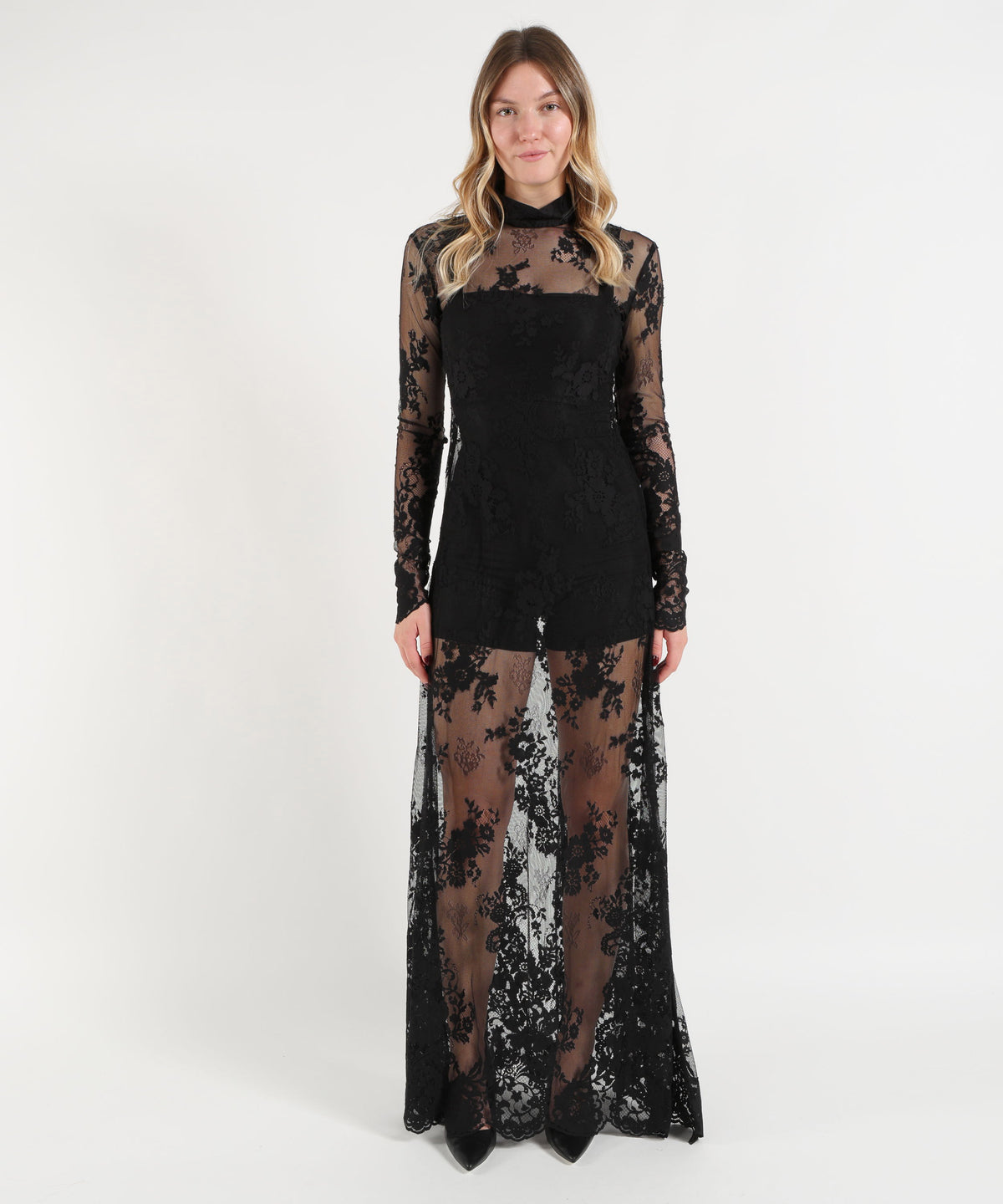 SILENCE LIMITED Abito Lungo In Pizzo Floreale nara dress
