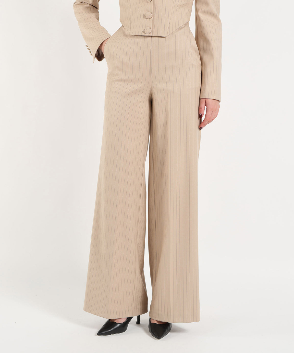 SILENCE LIMITED Janet Pants Pantalone Palazzo Gessato