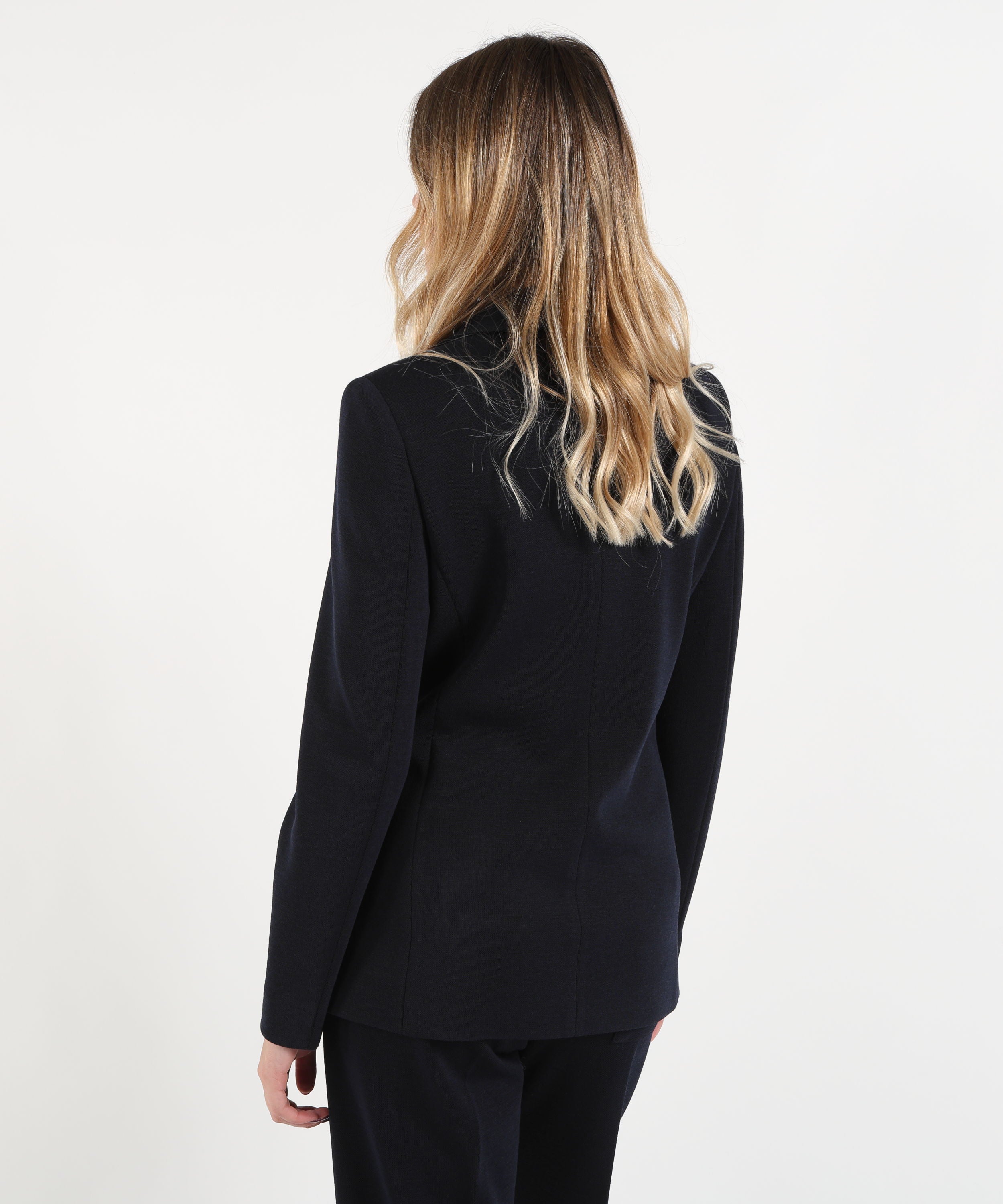 Giacche SEVENTY Giacca doppiopetto in maglia armaturata Blu | SEVENTY