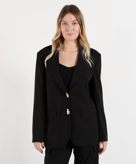 Blazer SILENCE LIMITED Sophie Blazer Taglio Sartoriale Con Bottoni Dorati Nero | SILENCE LIMITED