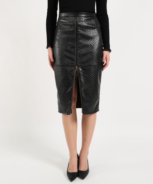 Gonne ELISABETTA FRANCHI Gonna con trama a squame Nero | ELISABETTA FRANCHI