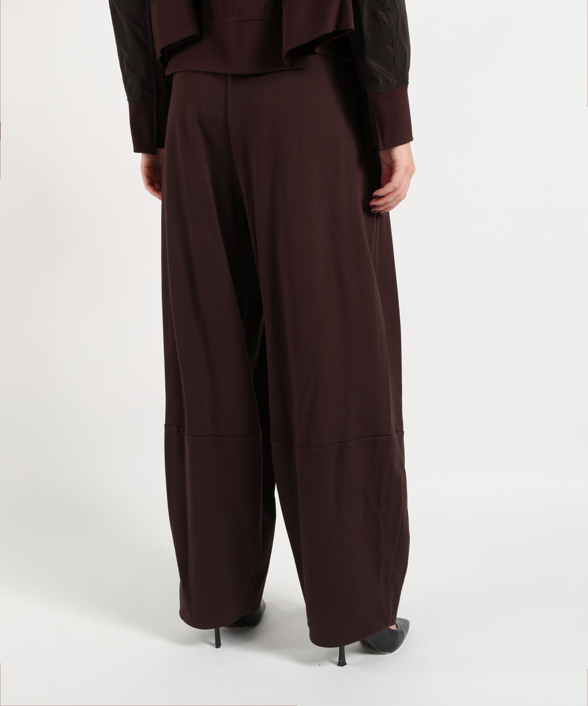 Pantaloni MEIMEI Pantaloni palazzo Meimeij in raso a gamba larga con vita media Marrone | MEIMEI