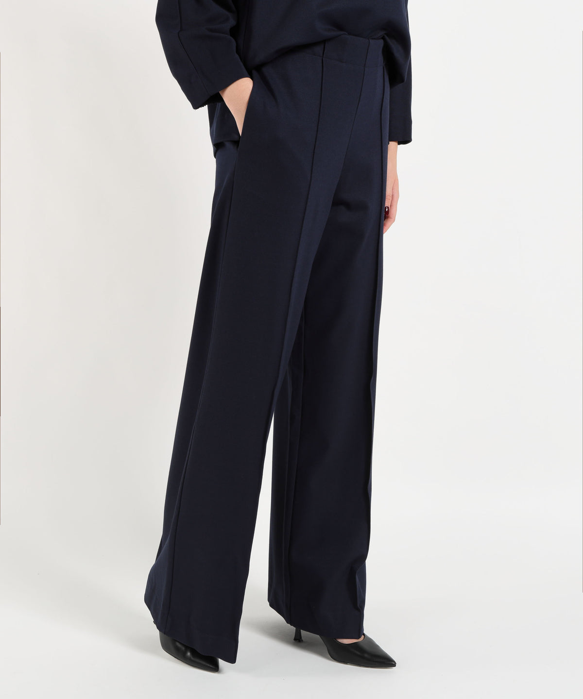 MEIMEI Pantaloni palazzo Meimeij in viscosa a vita alta e gamba larga