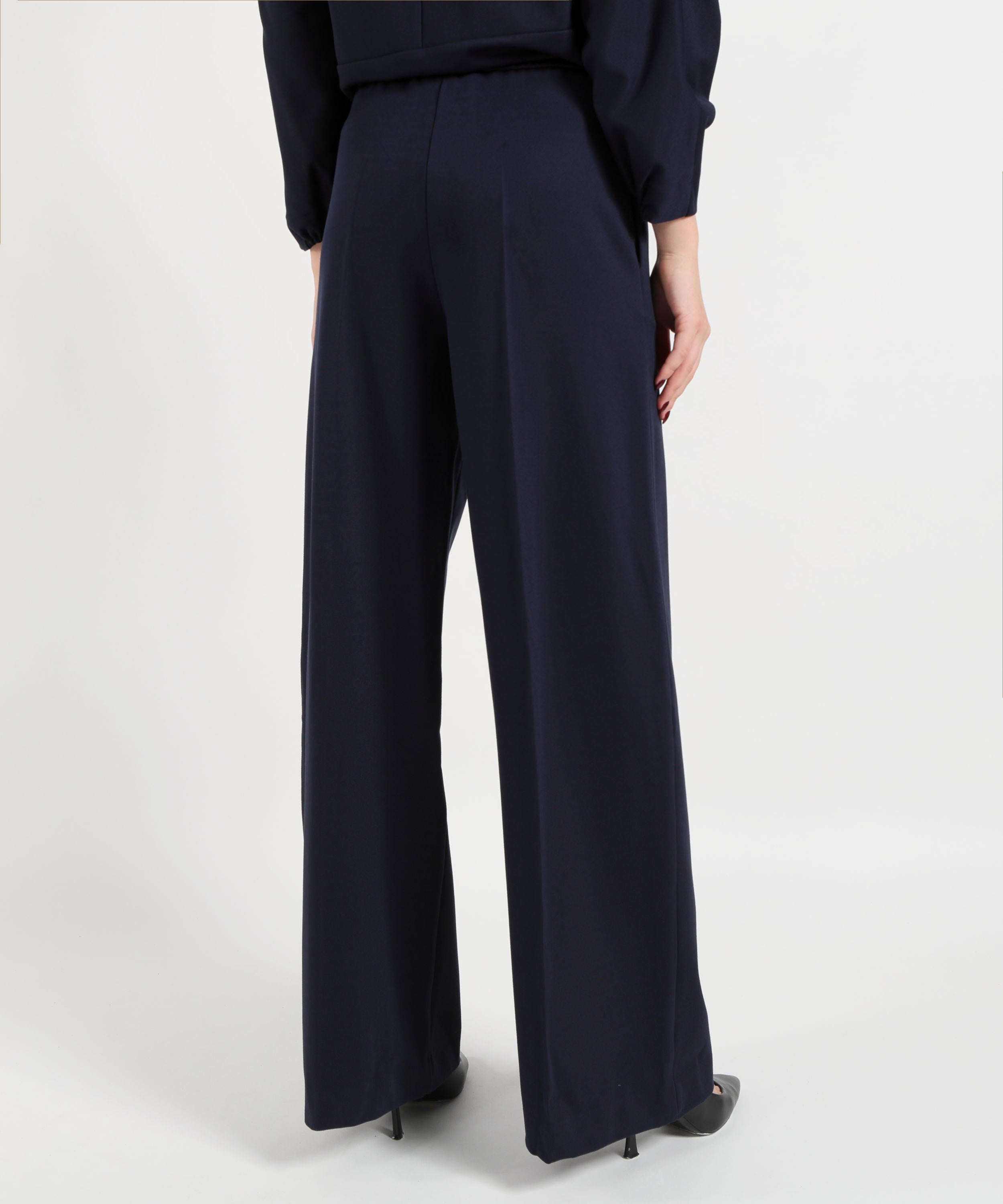 Pantaloni MEIMEI Pantaloni palazzo Meimeij in viscosa a vita alta e gamba larga Blu | MEIMEI