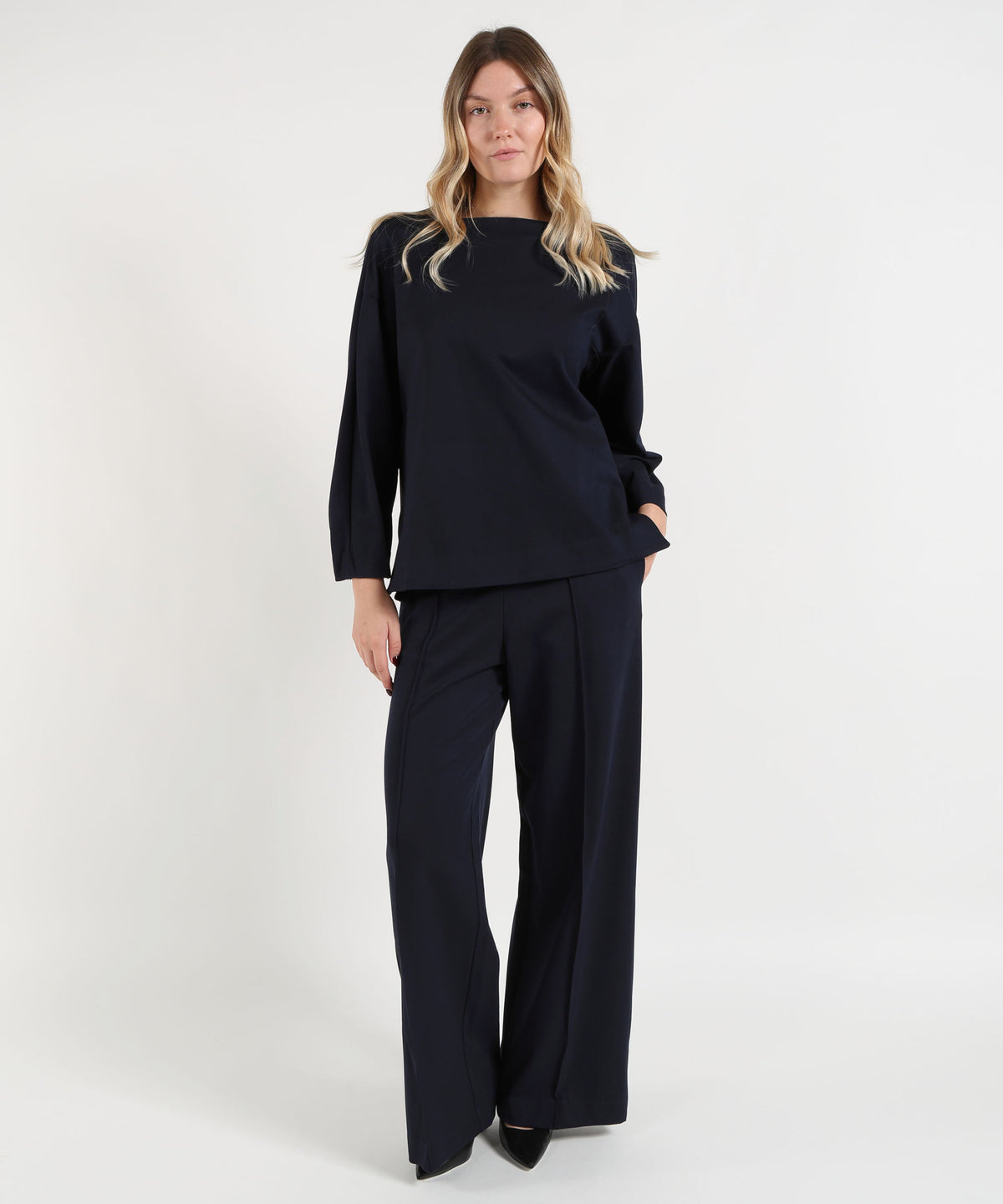 MEIMEI Pantaloni palazzo Meimeij in viscosa a vita alta e gamba larga