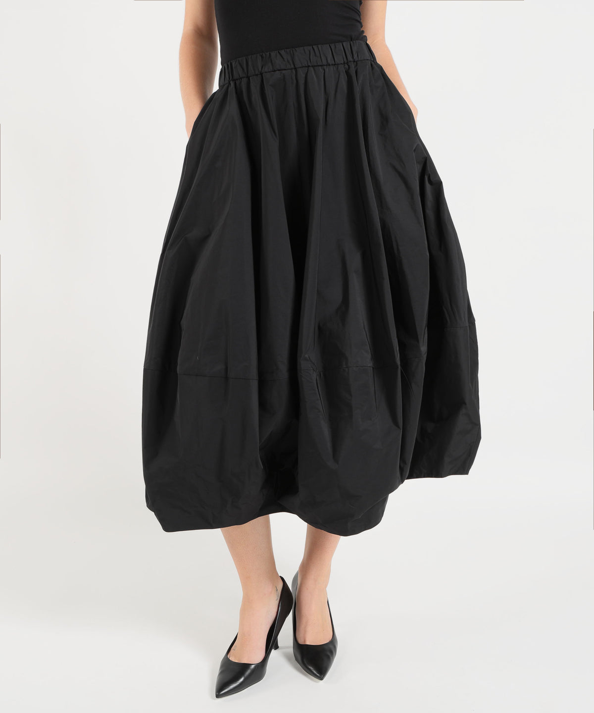 Gonne MEIMEI gonna lunga da donna Meimeij a palloncino con elastico Nero | MEIMEI