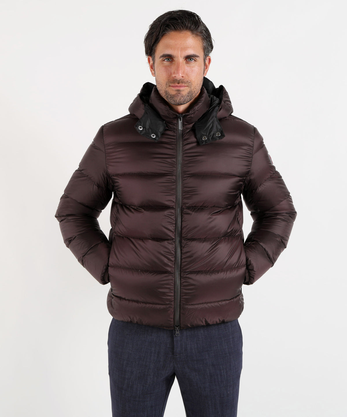 Jackets COLMAR 130g Puffer Jacket with Detachable Hood Marrone scuro | COLMAR
