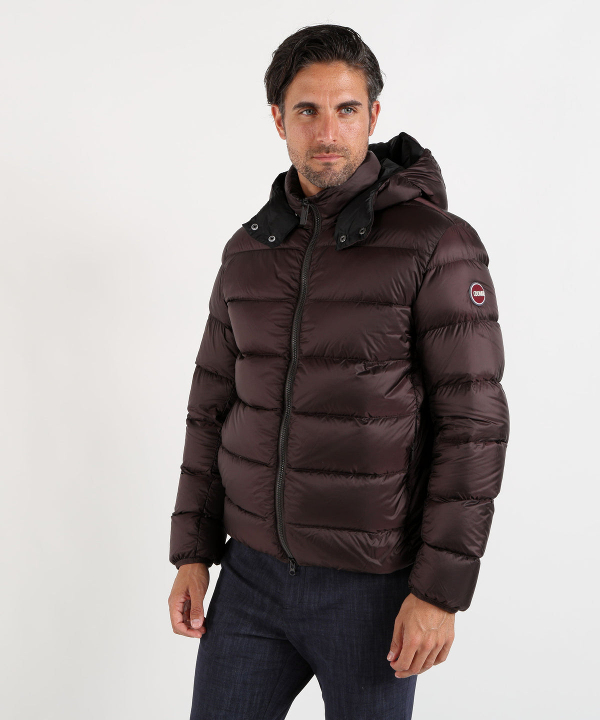 Jackets COLMAR 130g Puffer Jacket with Detachable Hood Marrone scuro | COLMAR