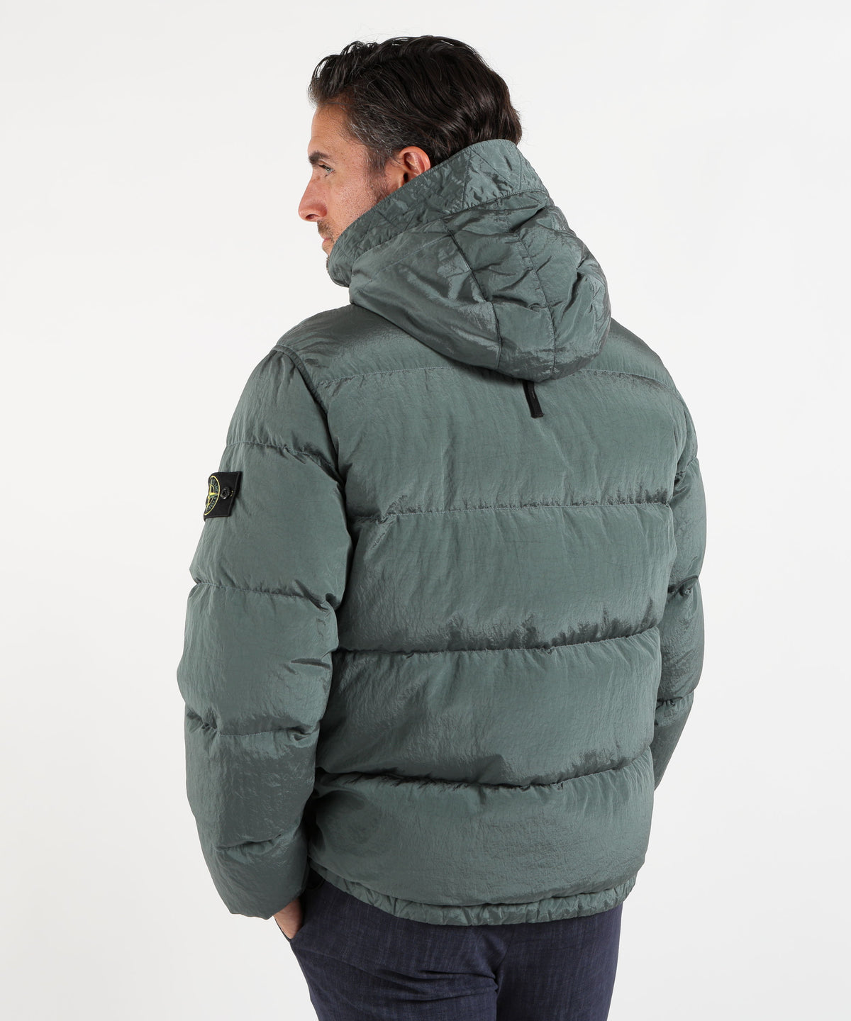 STONE ISLAND “ECONYL® Nylon Metal Hooded Down Jacket with Drawstring Hem