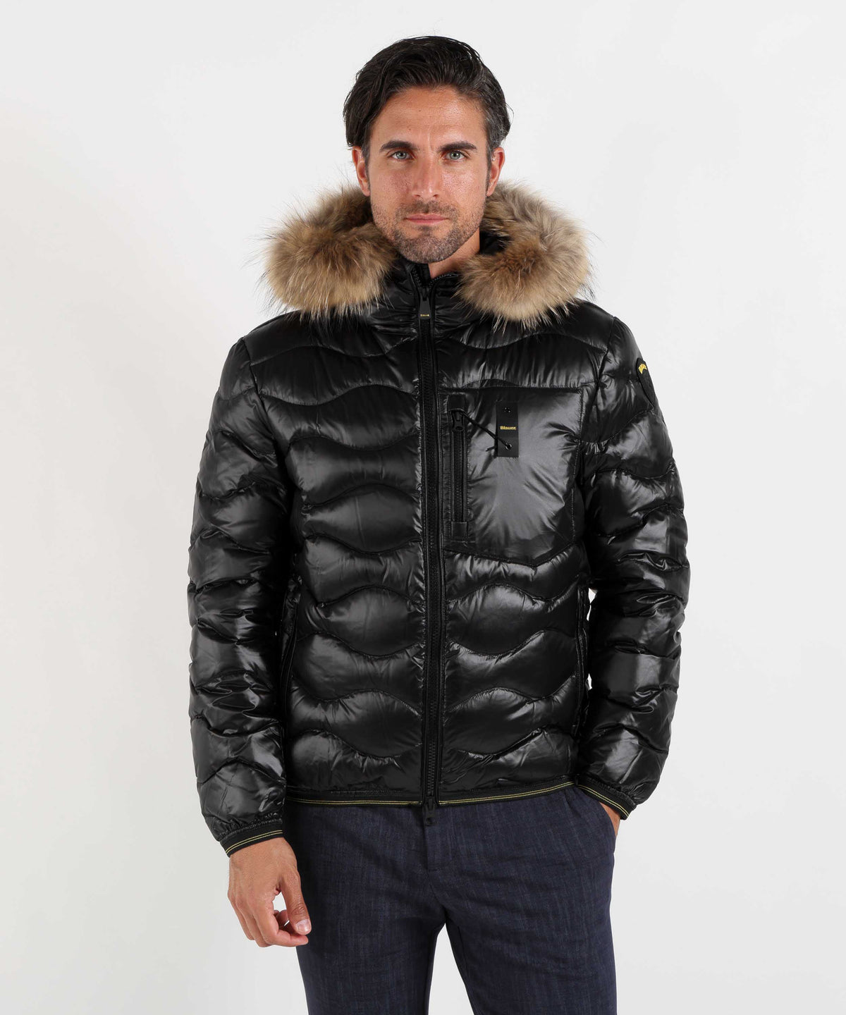 BLAUER Giacca wavefurcon cappuccio con pelliccia