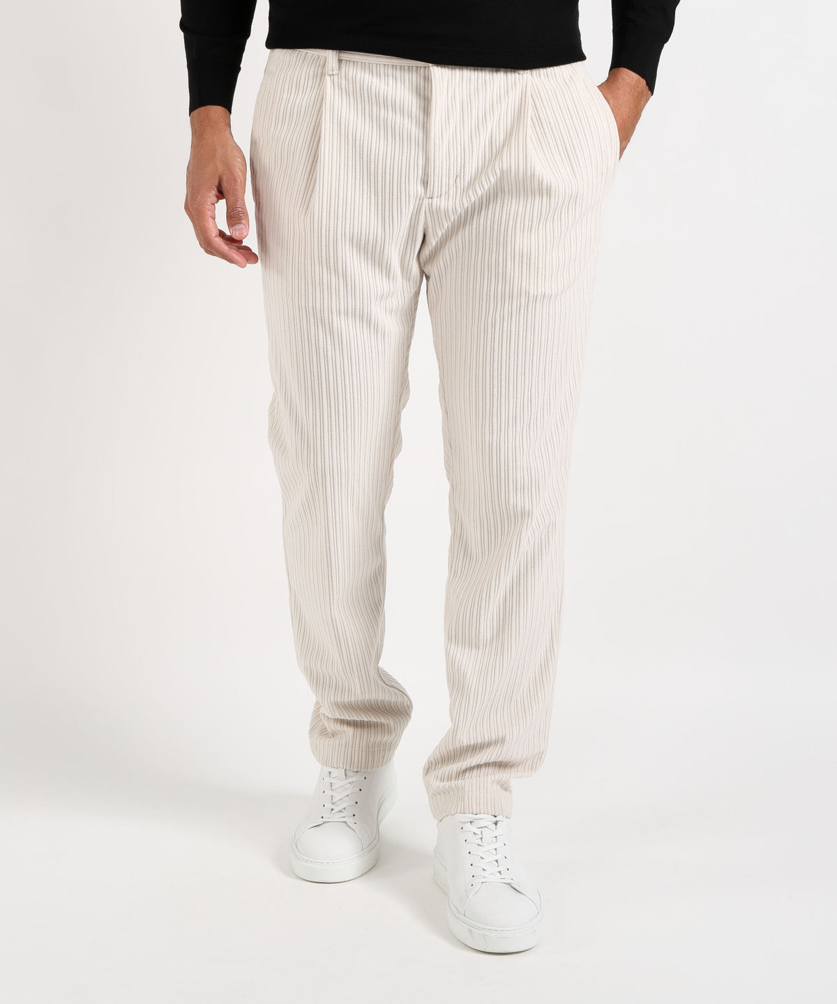 Pantaloni HERNO PANTALONI IN VELLUTO A COSTE Avorio | HERNO