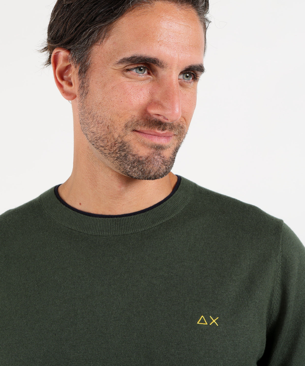 SUN 68 Maglia girocollo in cotone e lana