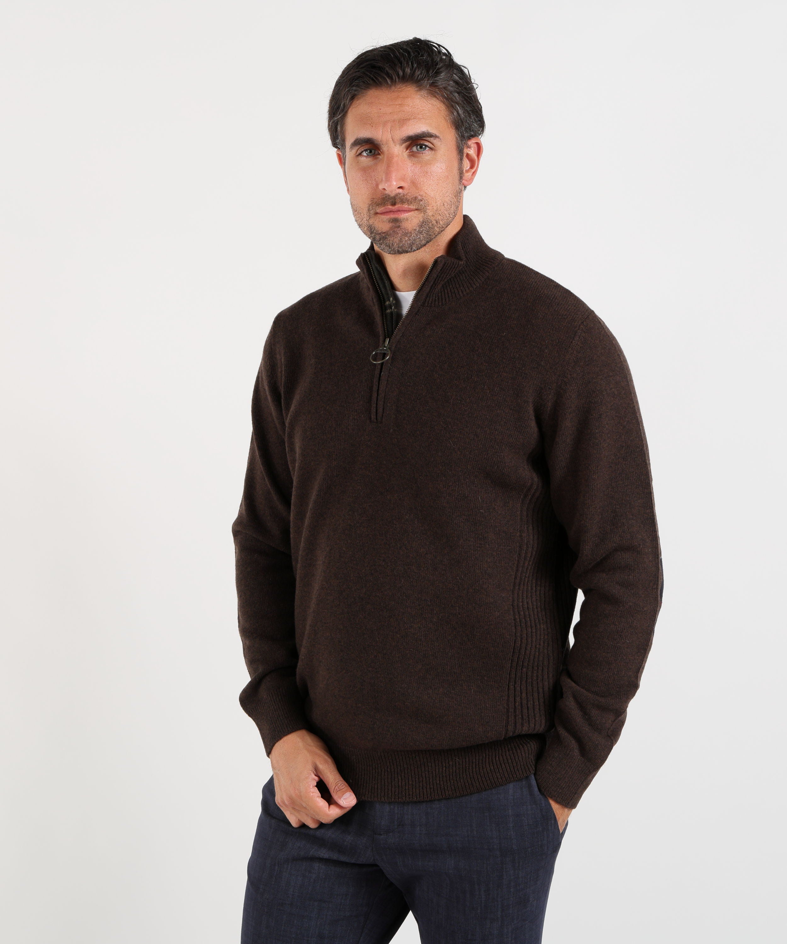 Maglie BARBOUR Maglia con mezza zip Holden Testa di moro | BARBOUR