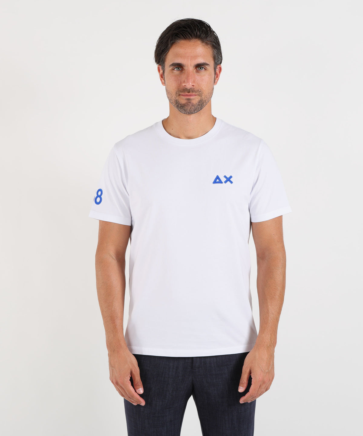 SUN 68 T-shirt in cotone con logo fluo