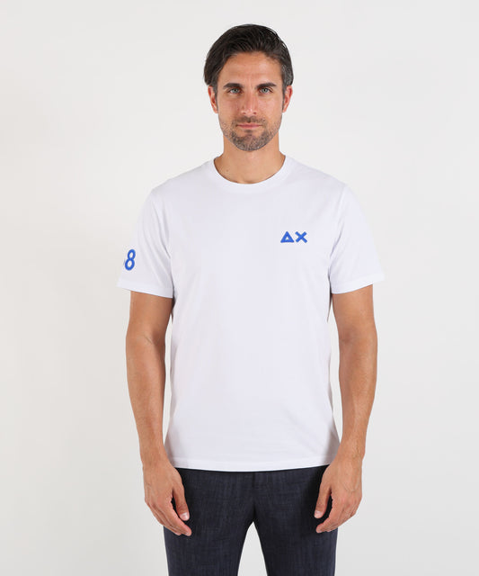 SUN 68 T-shirt in cotone con logo fluo