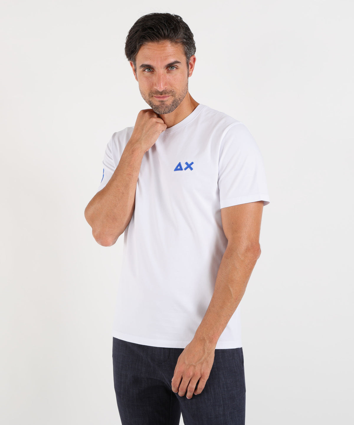 SUN 68 T-shirt in cotone con logo fluo