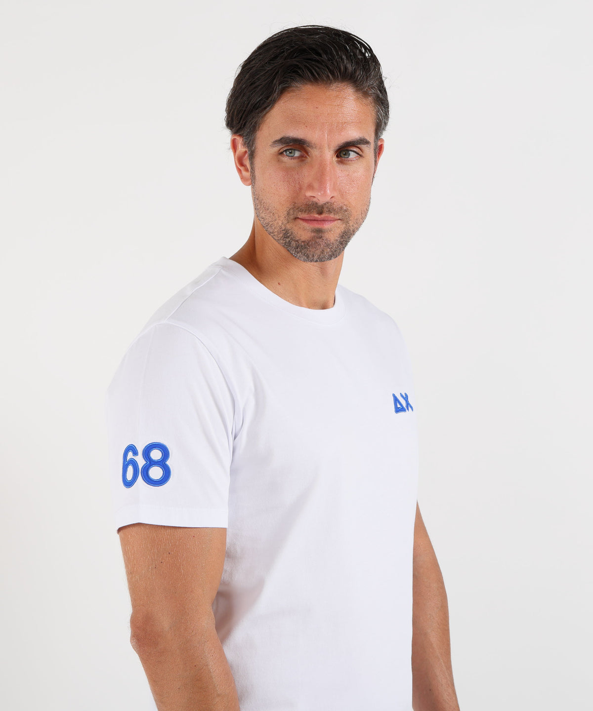 SUN 68 T-shirt in cotone con logo fluo