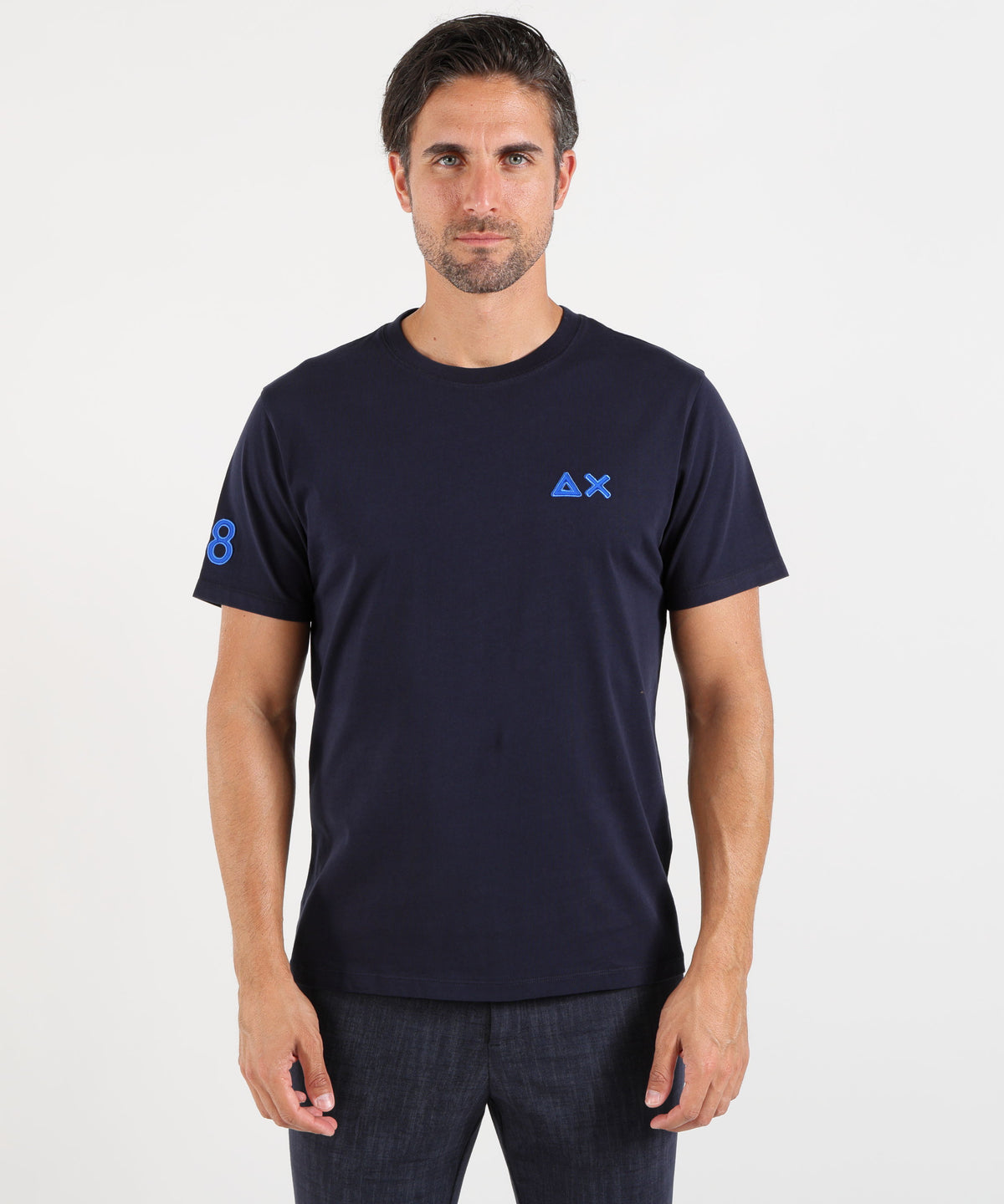 SUN 68 T-shirt in cotone con logo fluo