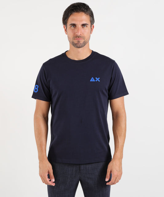 T-shirt SUN 68 T-shirt in cotone con logo fluo Blu navy | SUN 68