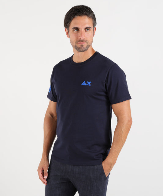 T-shirt SUN 68 T-shirt in cotone con logo fluo Blu navy | SUN 68