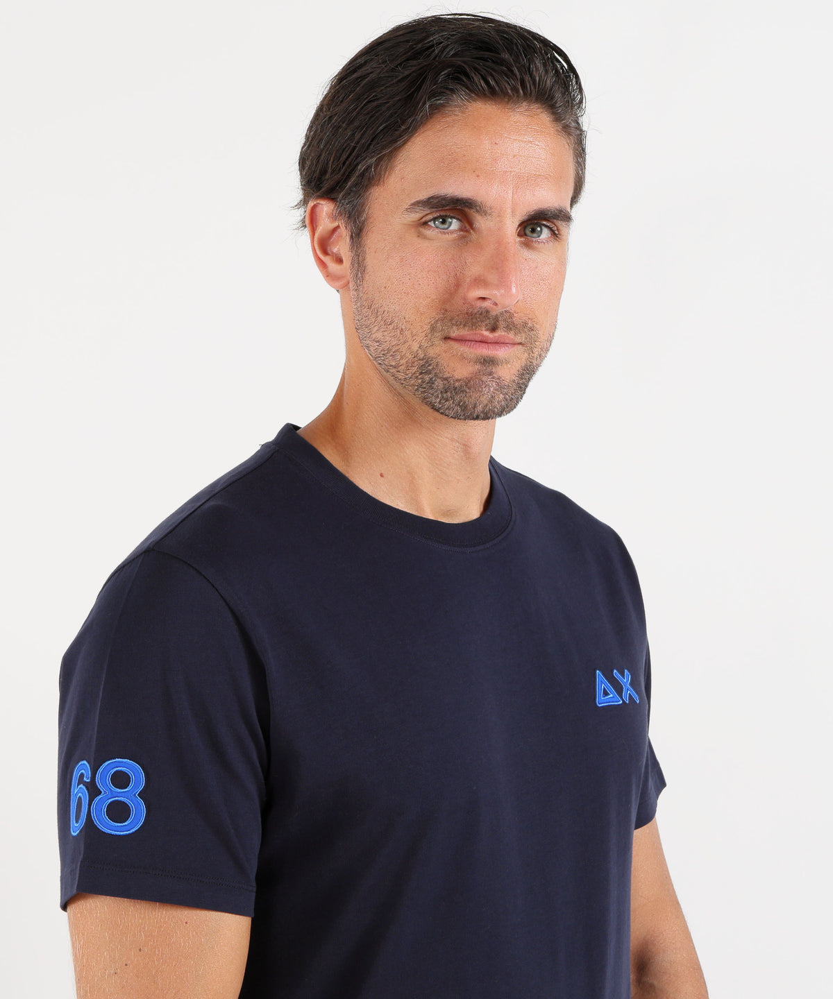 T-shirt SUN 68 T-shirt in cotone con logo fluo Blu navy | SUN 68